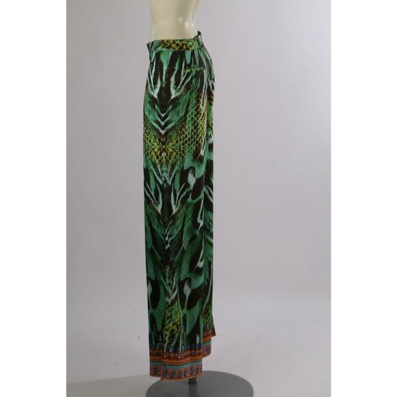SAI SANKOH Green Tropical Print Wide Leg Trousers Pants Size S - Picture 6 of 11